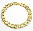 10k yellow gold hollow cuban bracelet 9 inch 11mm 