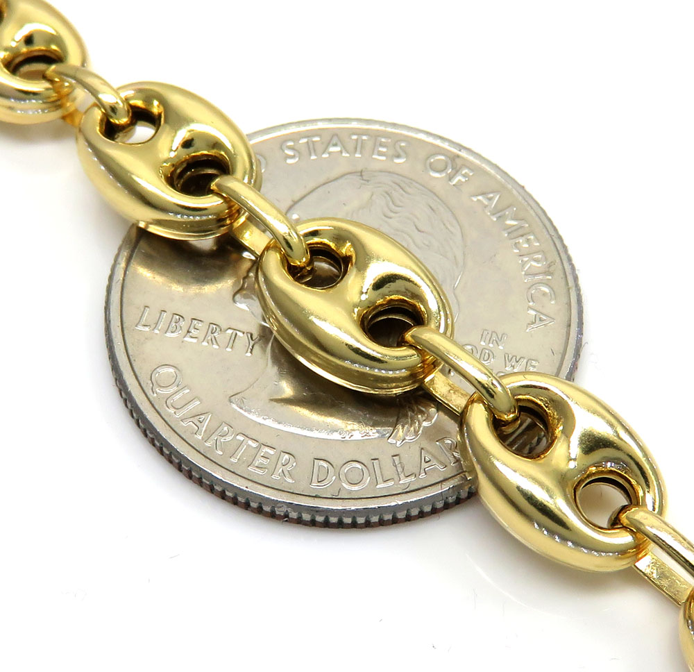 14k yellow gold gucci puff link chain 20-26 inches 8.00mm - Image 3