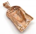 10k solid rose gold xl classic cz jesus face pendant 1.50ct