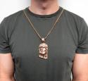10k solid rose gold xl classic cz jesus face pendant 1.50ct