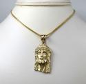 10k yellow gold medium classic jesus face pendant 