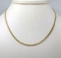 10k yellow white or rose gold skinny hollow puffed miami chain 18-24