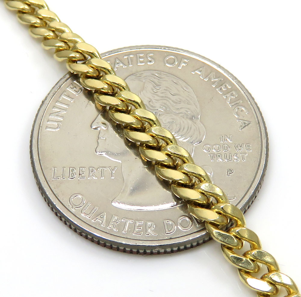 10k gold hollow puffed miami chain 18-26 inch 3.70mm