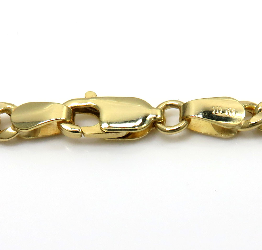 10k gold hollow puffed miami chain 18-26 inch 3.70mm