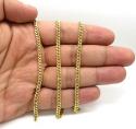 10k gold hollow puffed miami chain 18-26 inch 3.70mm
