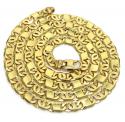 14k yellow gold solid tiger eye link chain 24-26 inches 6mm