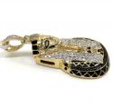14k yellow gold black enamel king tut pharaoh pendant 1.57ct