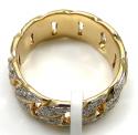 14k yellow gold solid fully iced diamond cuban ring 1.61ct