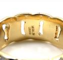 14k yellow gold solid fully iced diamond cuban ring 1.61ct