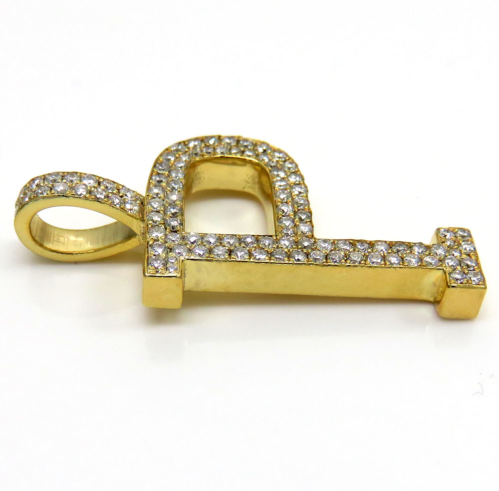 10k yellow gold diamond custom made initial pendant 0.50ct 