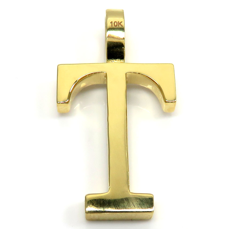 10k yellow gold diamond custom made initial pendant 0.50ct 