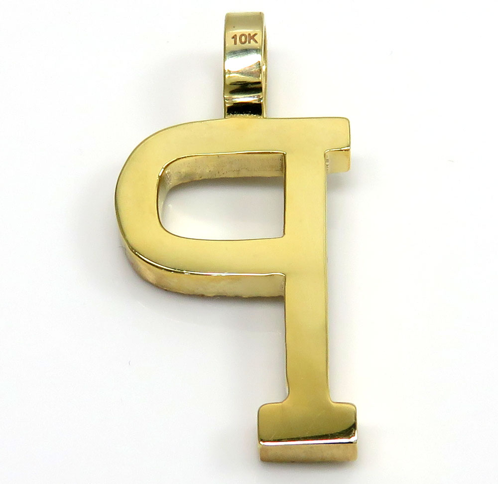 10k yellow gold diamond custom made initial pendant 0.50ct 