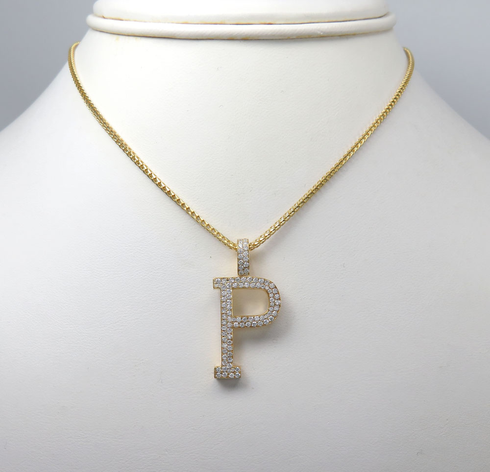 10K Yellow Gold Diamond Custom Made Initial Pendant 0.50CT