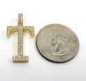 10k yellow gold diamond custom made initial pendant 0.50ct 