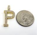 10k yellow gold diamond custom made initial pendant 0.50ct