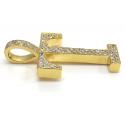10k yellow gold diamond custom made initial pendant 0.50ct