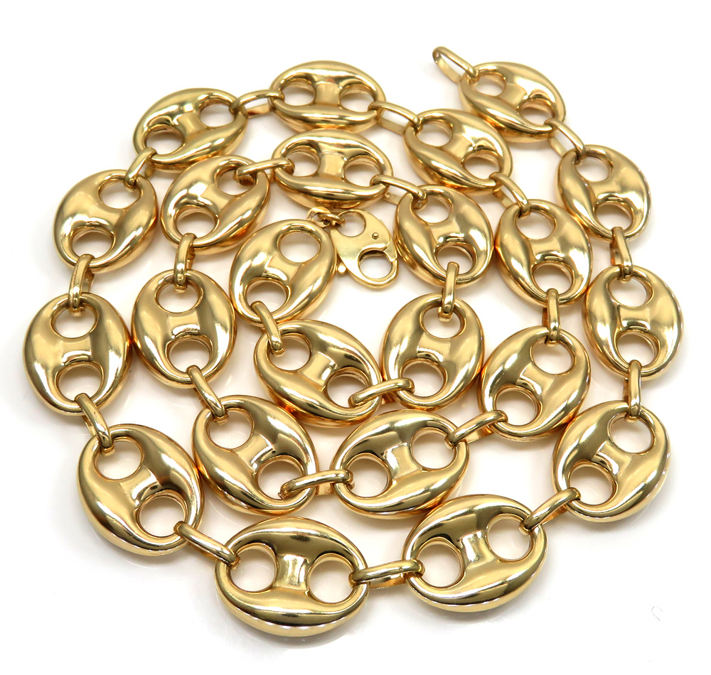 10k yellow gold hollow gucci link chain 24 inch 16.50mm  - Image 2