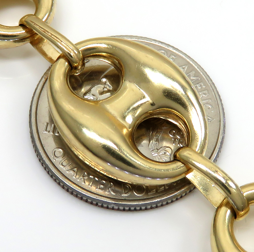 10k yellow gold hollow gucci link chain 24 inch 16.50mm 