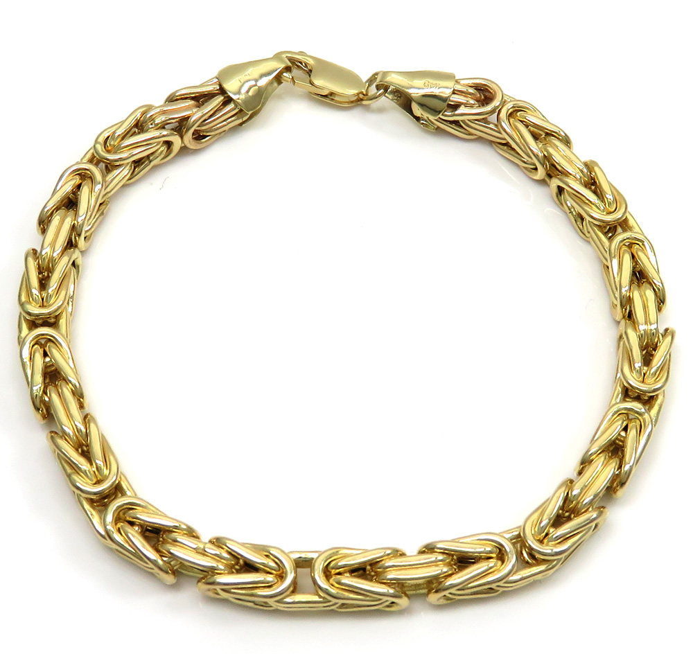 14k yellow gold byzantine bracelet 8.00 inches 5mm