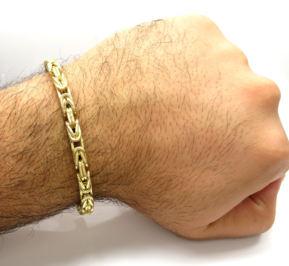 14k yellow gold byzantine bracelet 8.00 inches 5mm