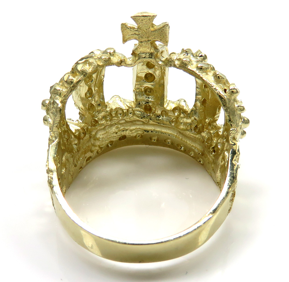 10k yellow gold nugget kings crown ring  - Image 4
