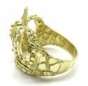 10k yellow gold nugget kings crown ring 