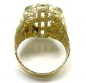 10k yellow gold diamond cut nugget dollar sign ring