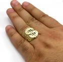 10k yellow gold diamond cut nugget dollar sign ring 