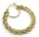 Ladies 10k yellow gold 3mm rope hoops 