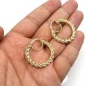 Ladies 10k yellow gold 3mm rope hoops 