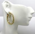Ladies 10k yellow gold 3mm rope hoops 