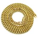 10k yellow gold tight hollow franco link chain 24 inch 3.2mm