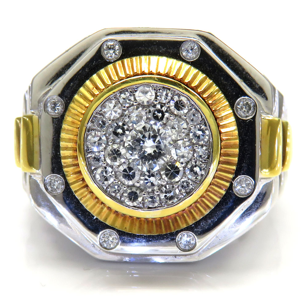 10k two tone diamond gold presidential style ring 0.71ct - Image 2