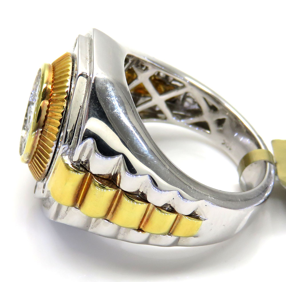 10k two tone diamond gold presidential style ring 0.71ct