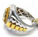 10k two tone diamond gold presidential style ring 0.71ct