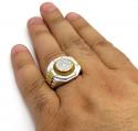 10k two tone diamond gold presidential style ring 0.71ct