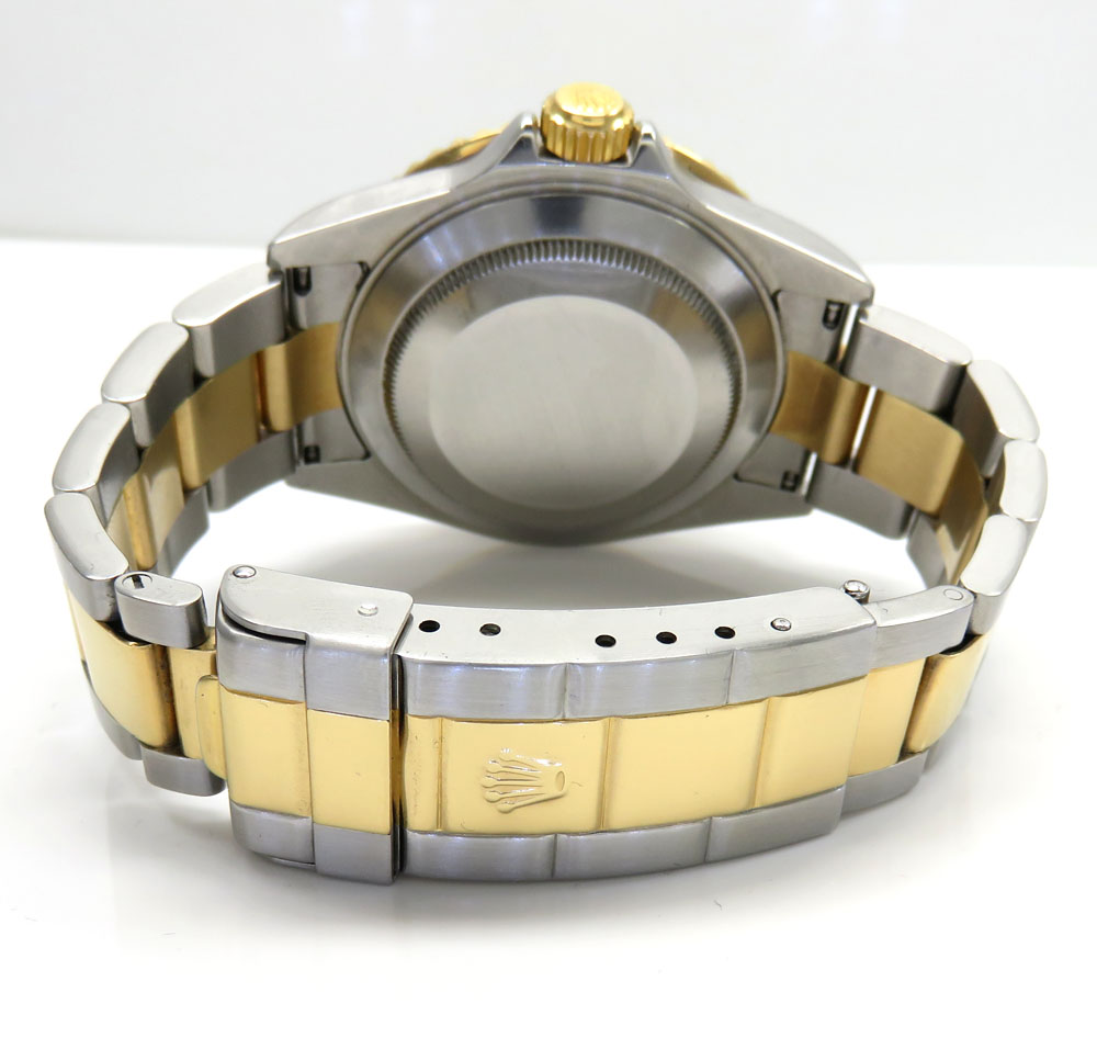 Rolex submariner stainless steel & 18k gold champagne serti diamond dial 40mm watch 16613 - Image 5