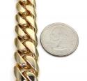 14k yellow gold solid miami link chain 26-30