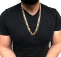 14k yellow gold solid miami link chain 26-30