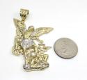 10k two tone gold large angel v demon saint michaels pendant 