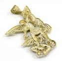 10k two tone gold medium angel v demon saint michaels pendant