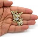 10k two tone gold medium angel v demon saint michaels pendant