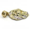 10k gold mini 3d lion head open back pendant