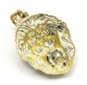 10k gold mini 3d lion head open back pendant