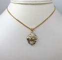 10k gold mini 3d lion head open back pendant