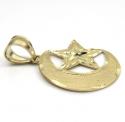 10k yellow gold islam crescent moon and star religious pendant