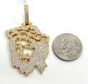 14k yellow gold diamond stencil extra large jesus piece 4.76ct