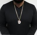 14k yellow gold diamond stencil extra large jesus piece 4.76ct