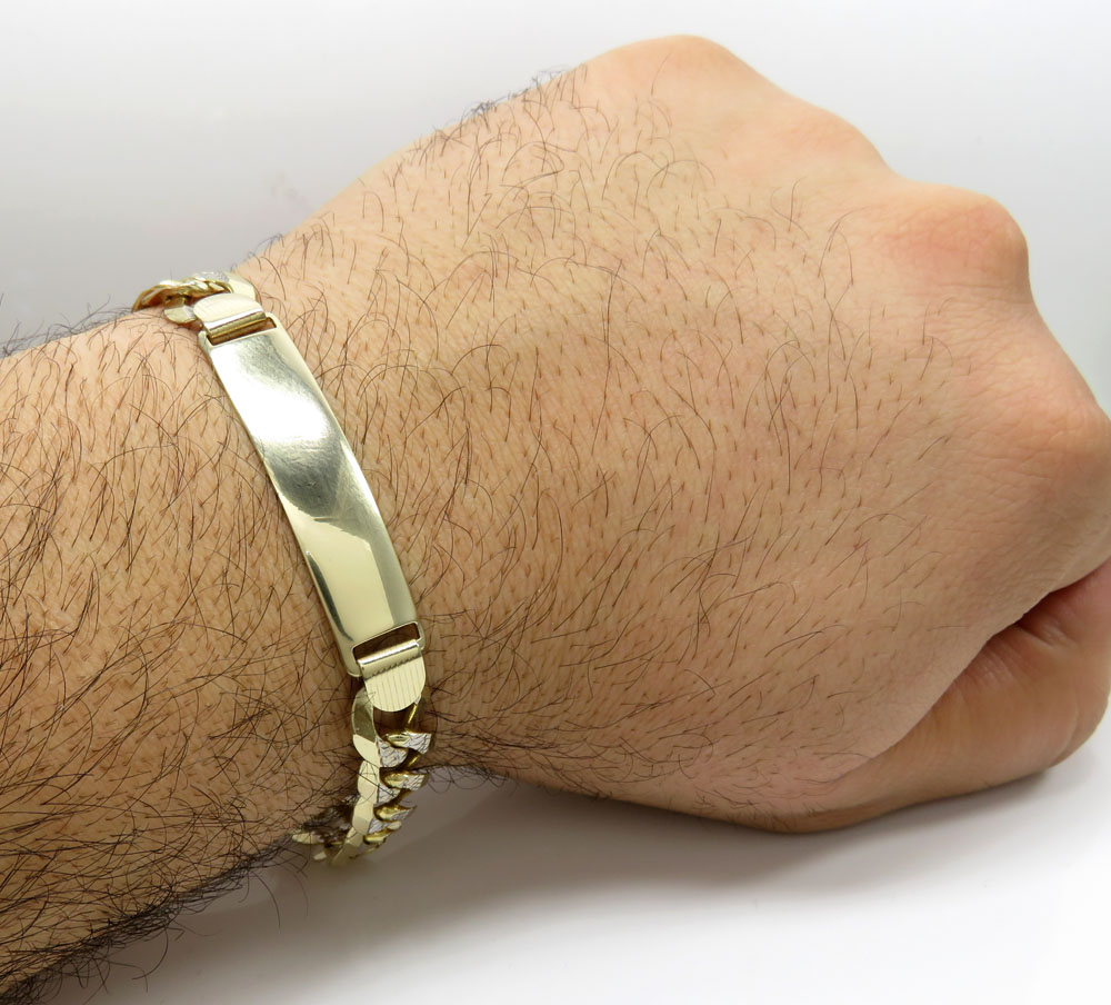 Swank. Stunning Golden ID Bracelet for Men With Diamond Cut -  Denmark