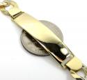 14k yellow gold diamond cut cuban id bracelet 8.75 inch 11.30mm 